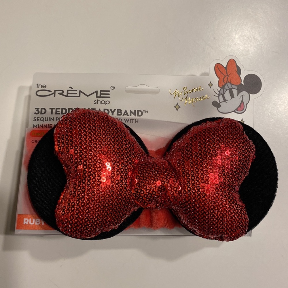 NEW Minnie Mouse 3D Teddy Headband. Has red sequins and black ears. - Picture 2 of 6